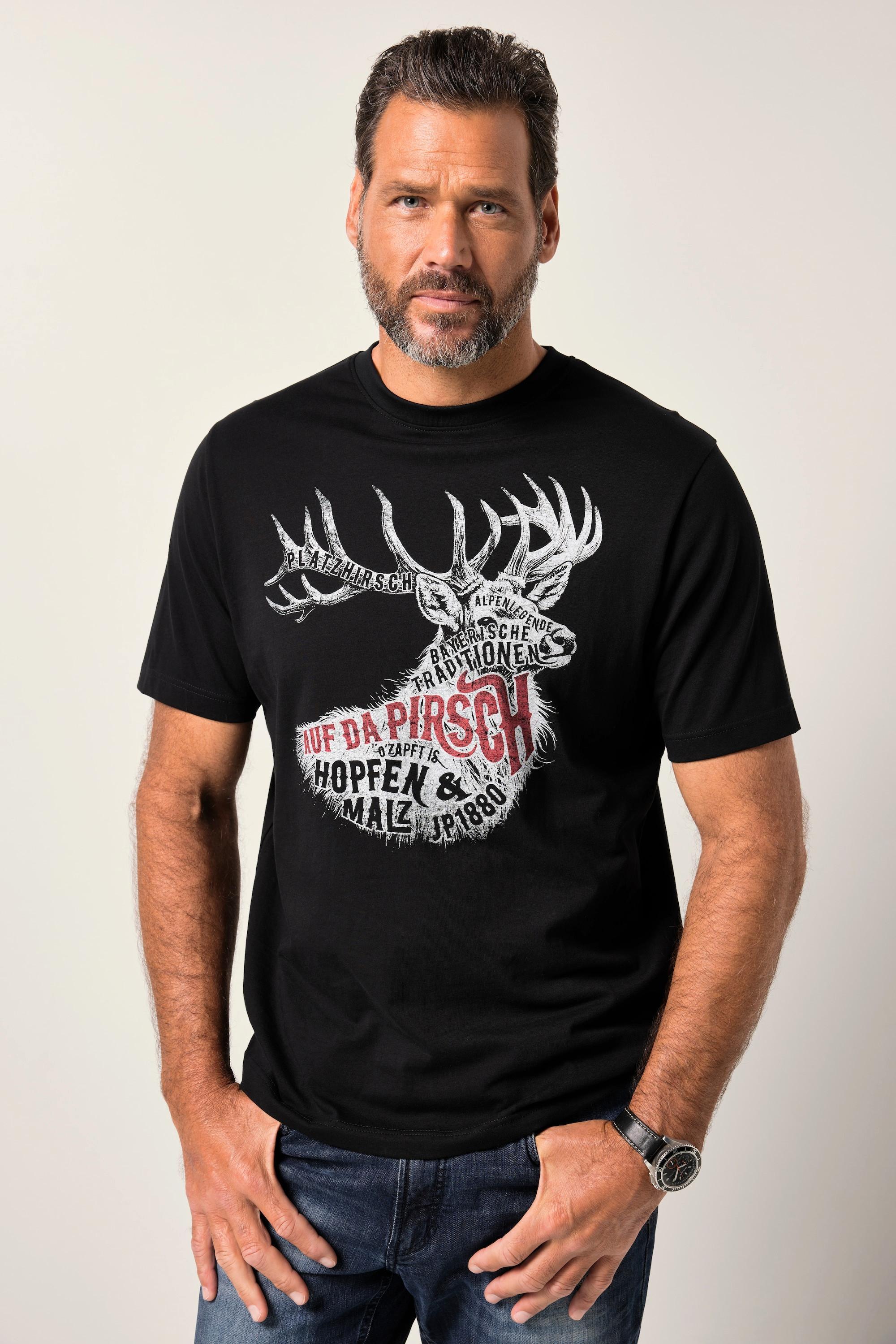 JP1880 Trachten Halbarm T-Shirt mit Brustprint  