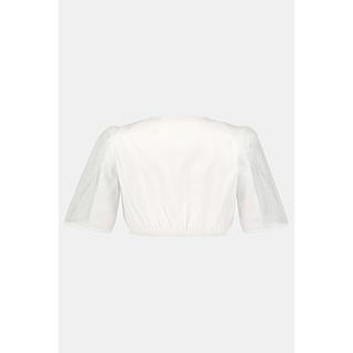 Ulla Popken Camicetta Dirndl Dettaglio Pizzo Scollo Rotondo Mezze Maniche  