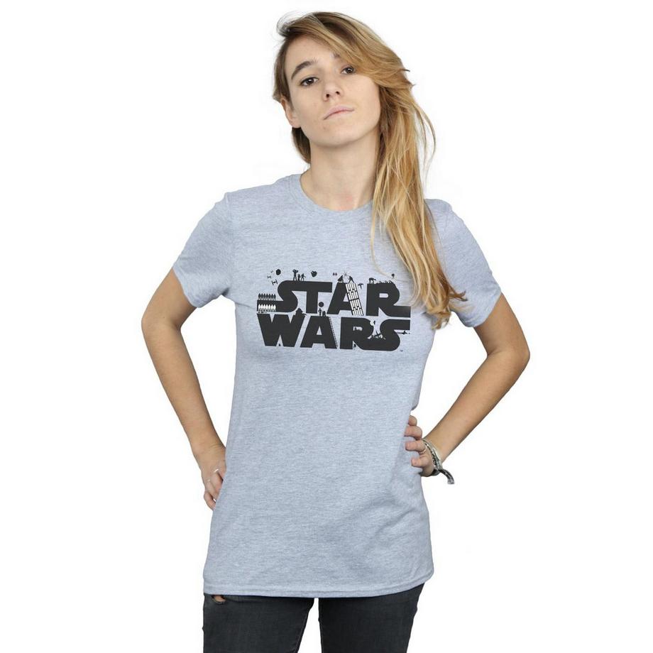 STAR WARS Star Wars Logo T-Shirt Stampata  