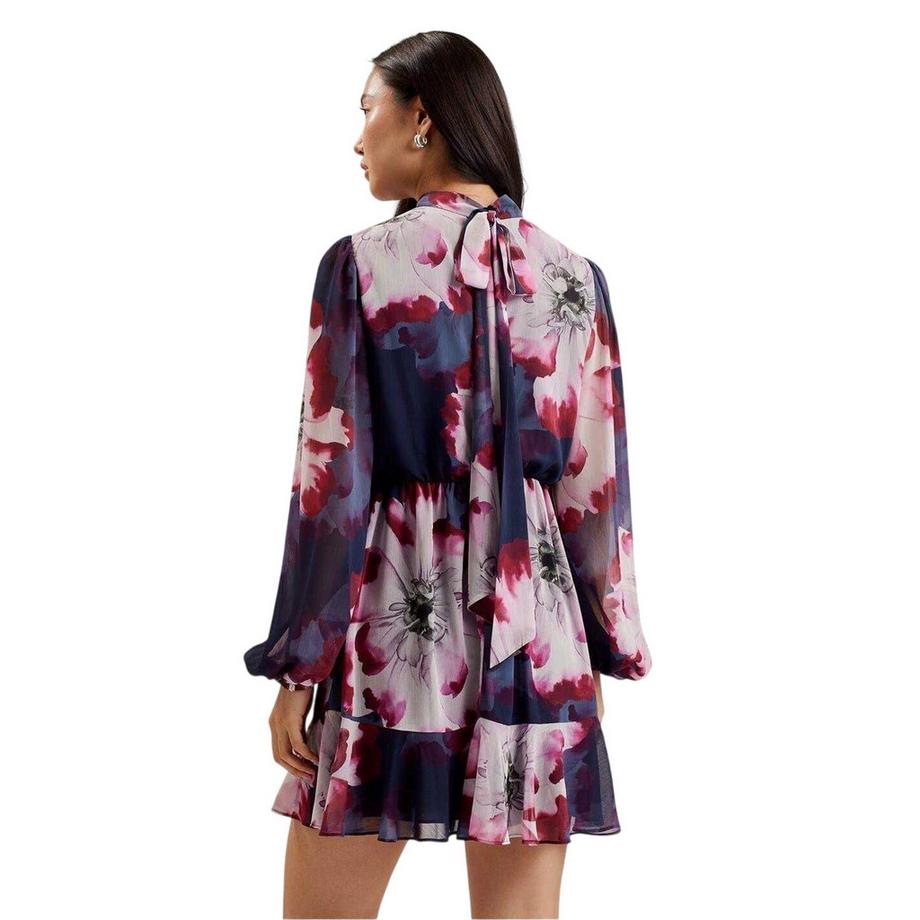 TED BAKER  Robe Courte Manches Bishop Motiftyle Floral Aracely 