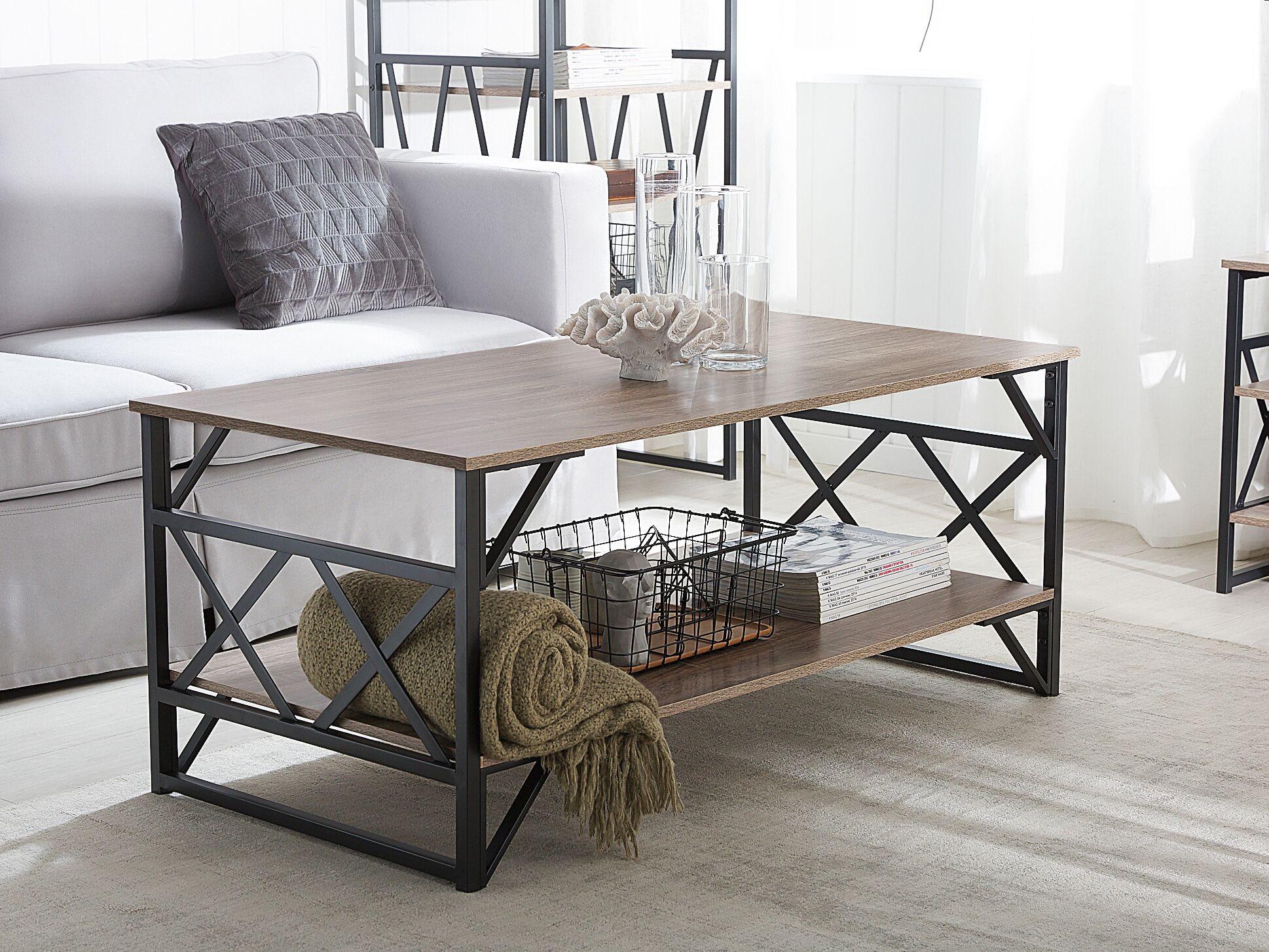 Beliani Table basse en Panneau de particules de bois Industriel BOLTON  