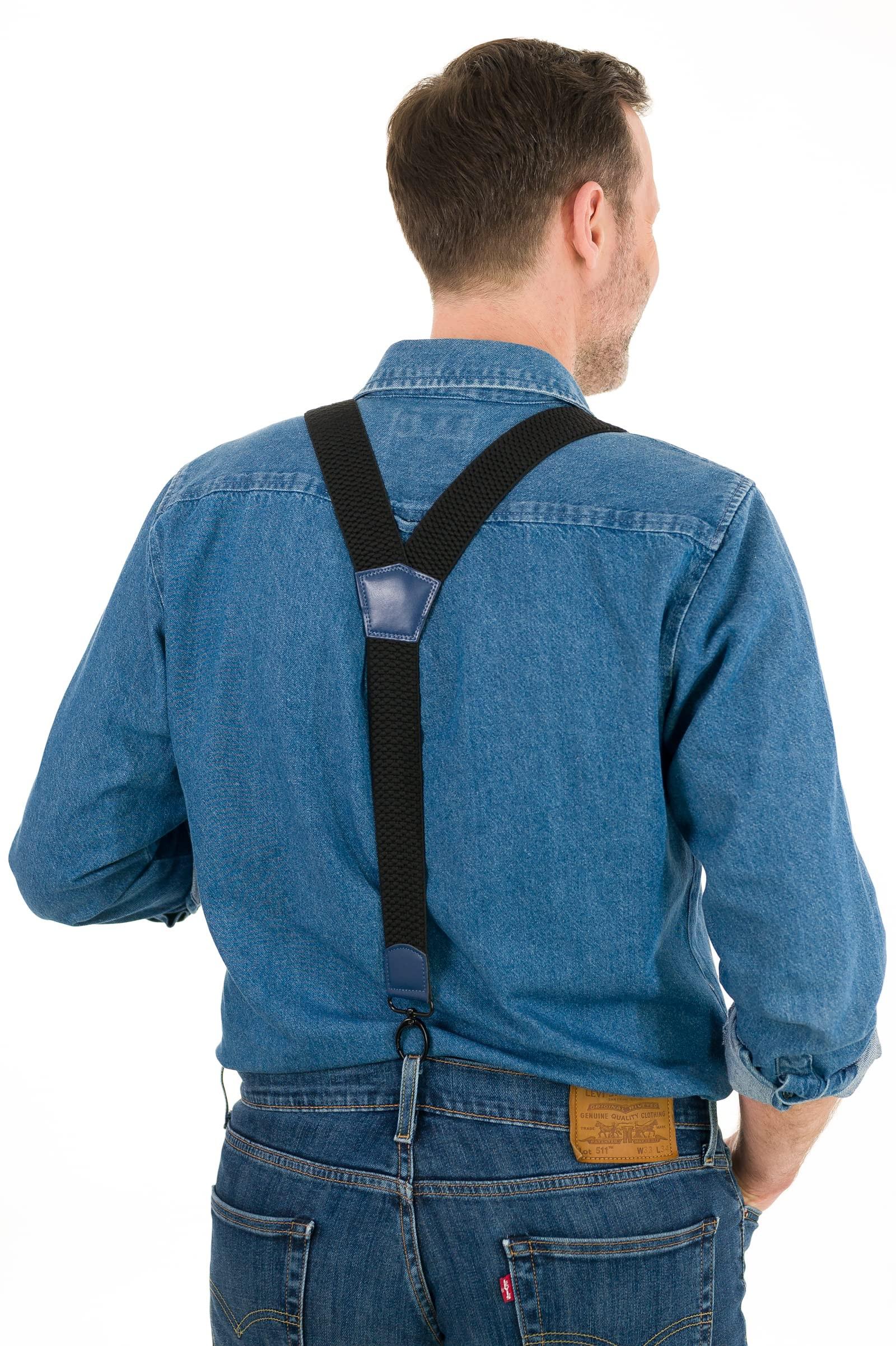 Only-bags.store Extra breite Y-förmige Hosenträger mit Karabinerhaken  