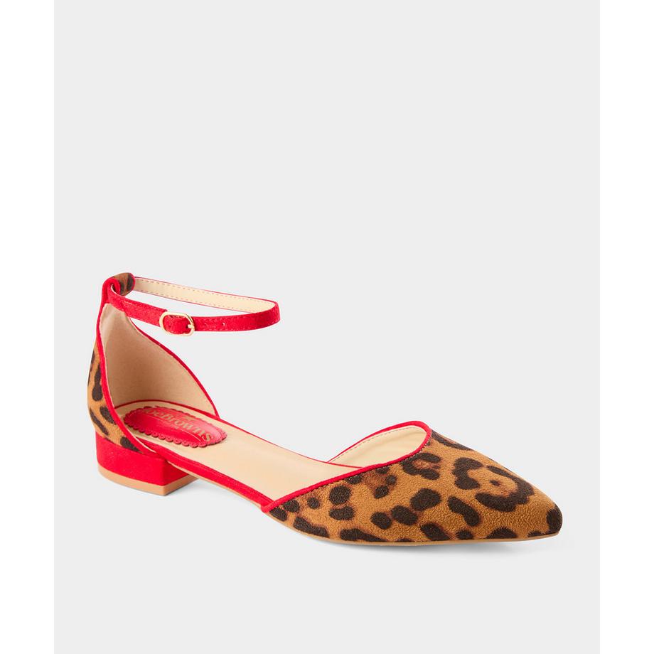 Joe Browns Spitze Zehenpartie Leopardenmuster Flache Schuhe  