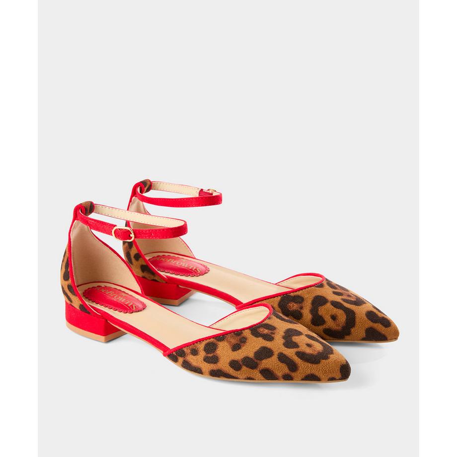 Joe Browns Spitze Zehenpartie Leopardenmuster Flache Schuhe  