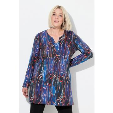 Longshirt, Schlangenmuster, Tunika-Ausschnitt, Langarm