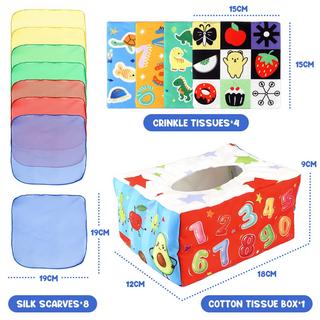 Activity-board  Tissue Box Baby Contrast Toy mit weichen Seidentüchern 