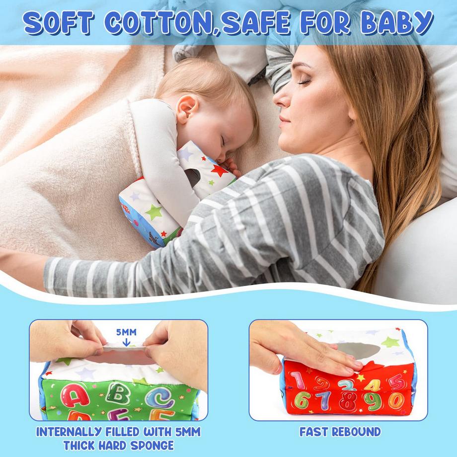 Activity-board  Tissue Box Baby Contrast Toy mit weichen Seidentüchern 