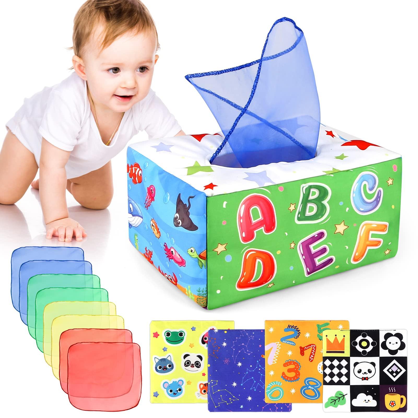 Activity-board  Tissue Box Baby Contrast Toy mit weichen Seidentüchern 