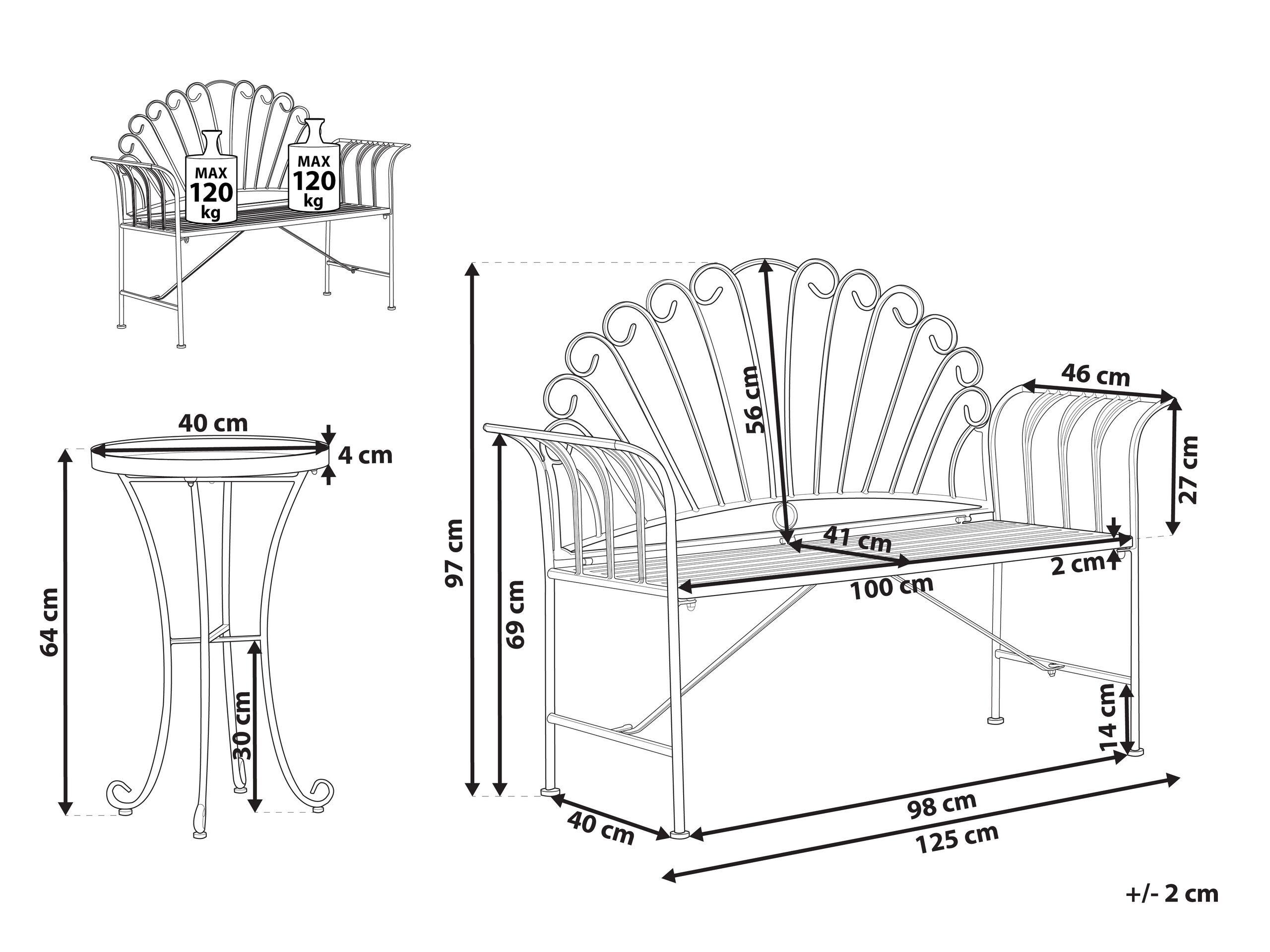 Beliani Bistro Set aus Eisen Retro CAVINIA  