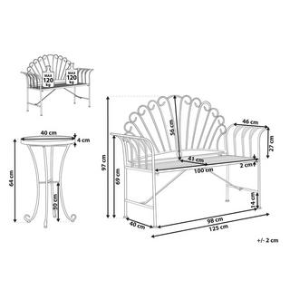 Beliani Bistro Set aus Eisen Retro CAVINIA  