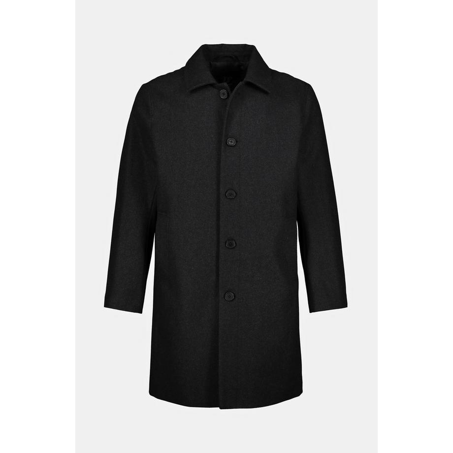 JP1880 Manteau en Laine Mélangée Déperlant Col Chemise  