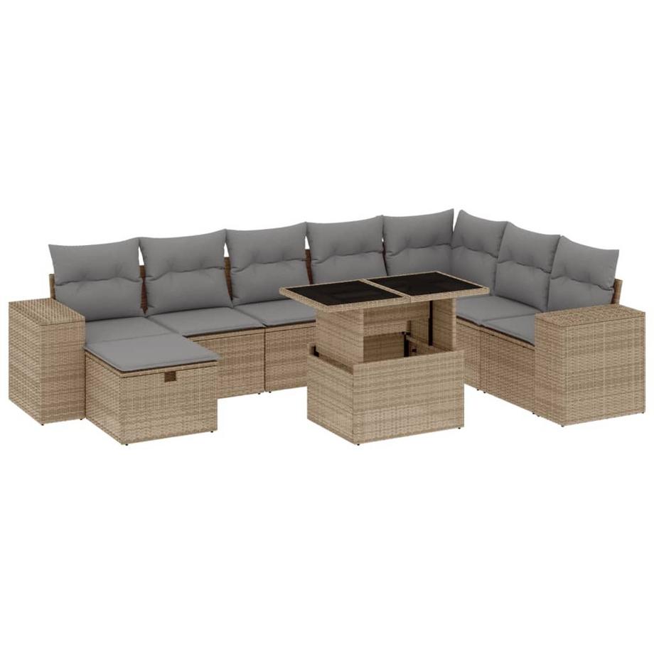 Ensemble de canapés de jardin rotin synthétique