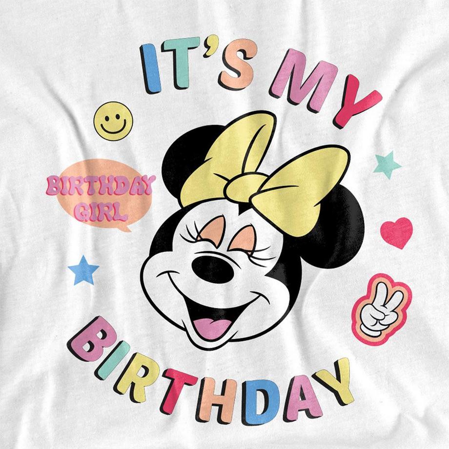 Disney Minnie Mouse It's My Birthday T-Shirt Maniche Lunghe  