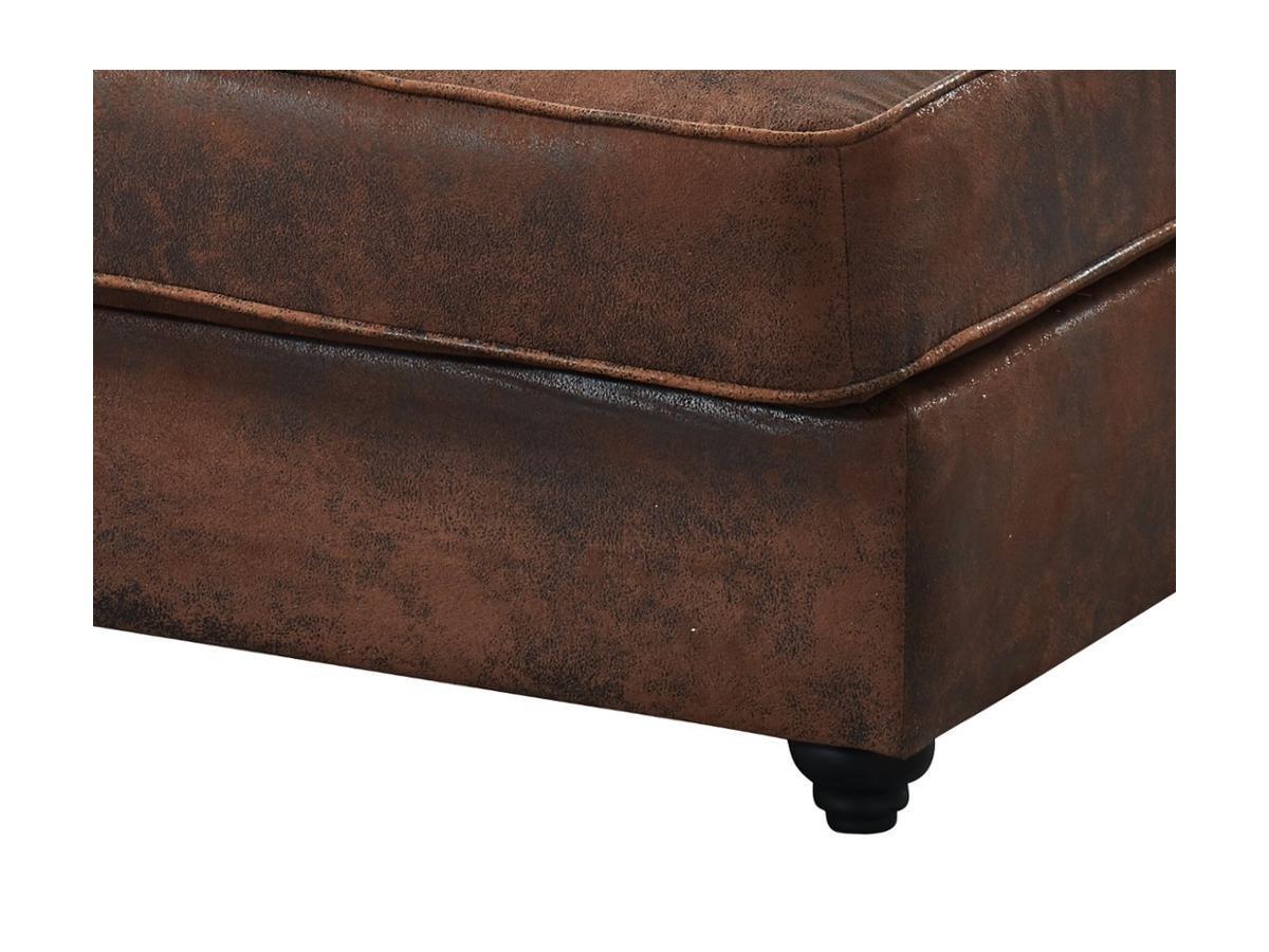 Vente-unique Chesterfield Recamiere Links Microfaser Vintage Leder Look SHIREL  