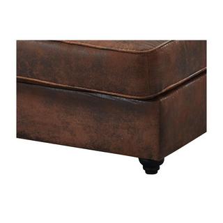 Vente-unique Chesterfield Recamiere Links Microfaser Vintage Leder Look SHIREL  