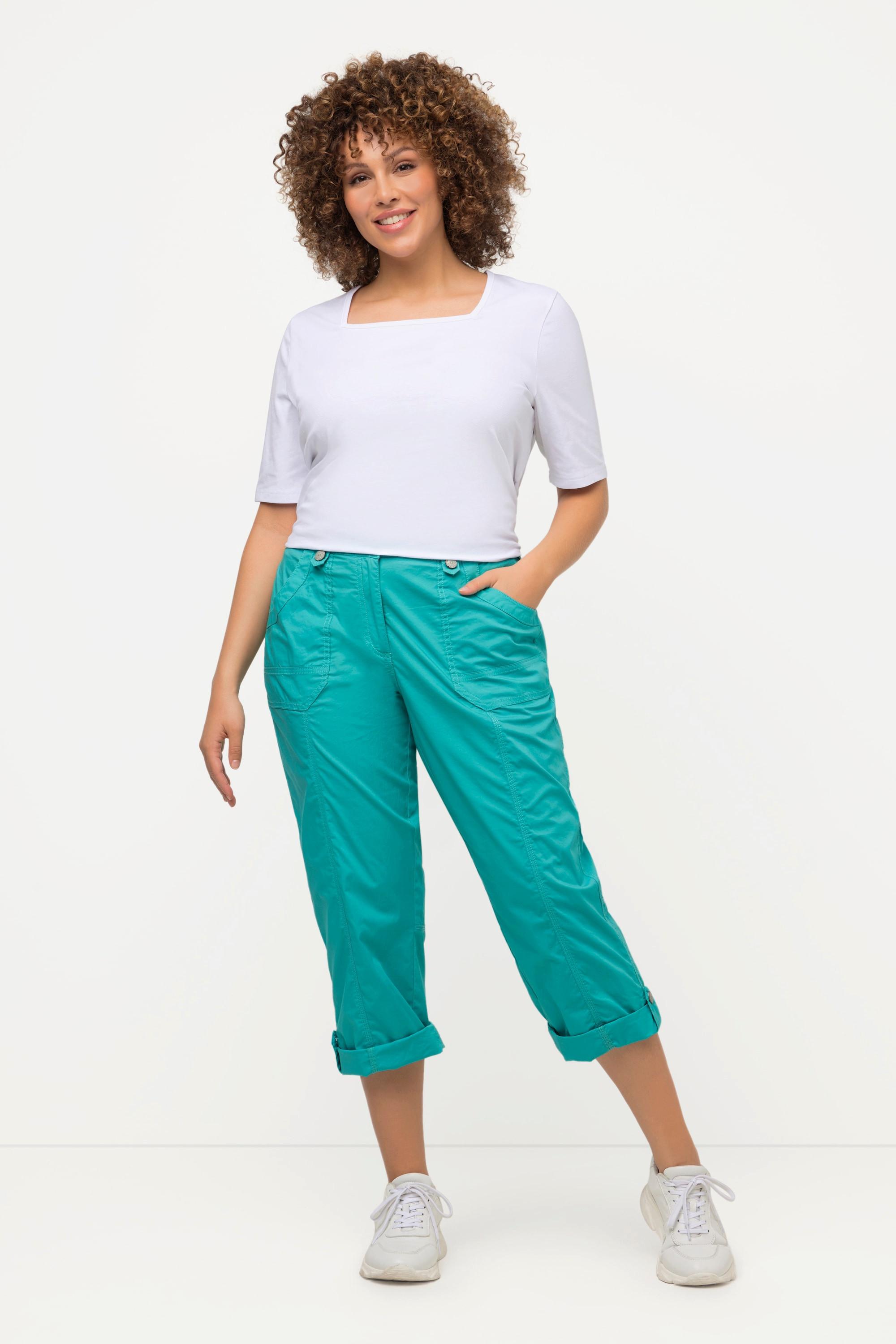 Ulla Popken  Pantalon cargo 7/8 avec attaches, taille confortable 