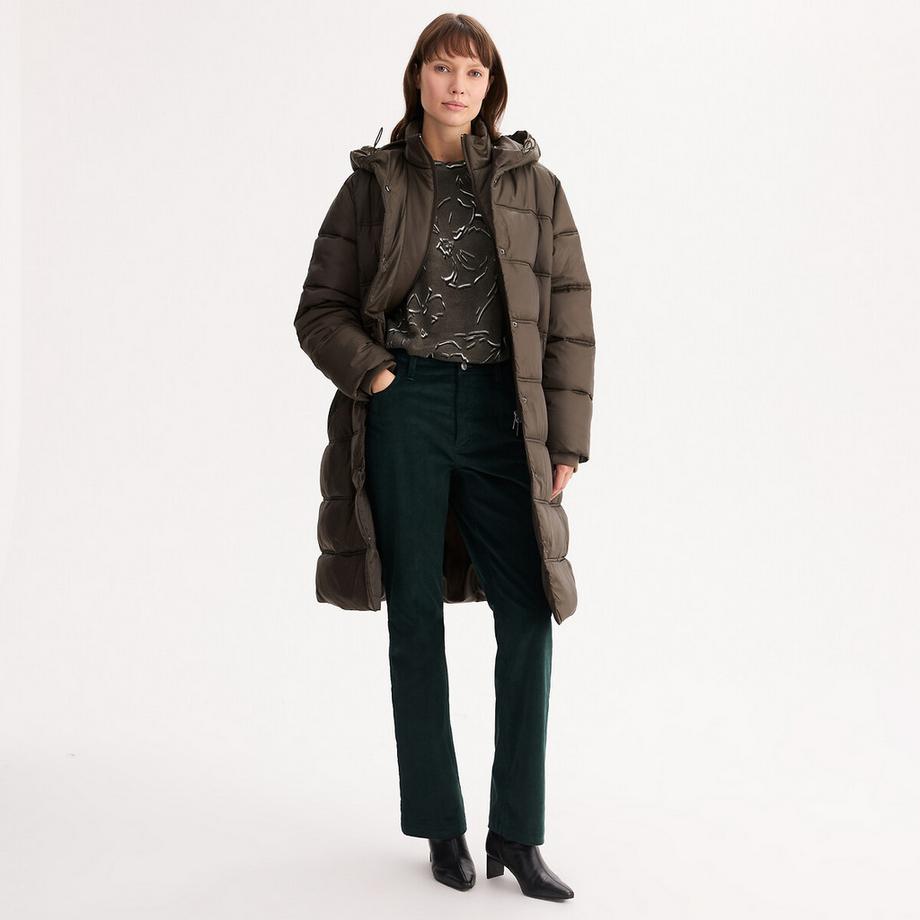 La Redoute Collections Lange Daunenjacke mit angenähter Kapuze und Reissverschluss  