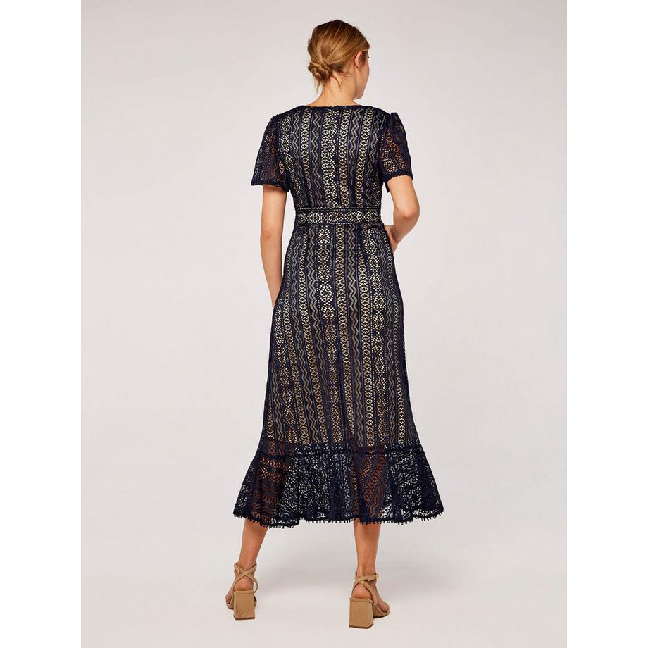 APRICOT Abito Midi Pizzo Scollo a V  