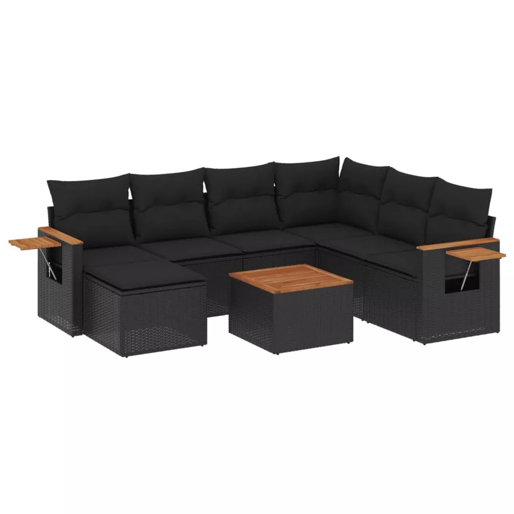 VidaXL - Garten sofagarnitur poly-rattan, One Size, Schwarz