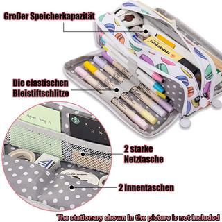 Only-bags.store Trousse à crayons Trousse à crayons pour adolescents 3 compartiments, Trousse à crayons de grande capacité pour l'école et le bureau  