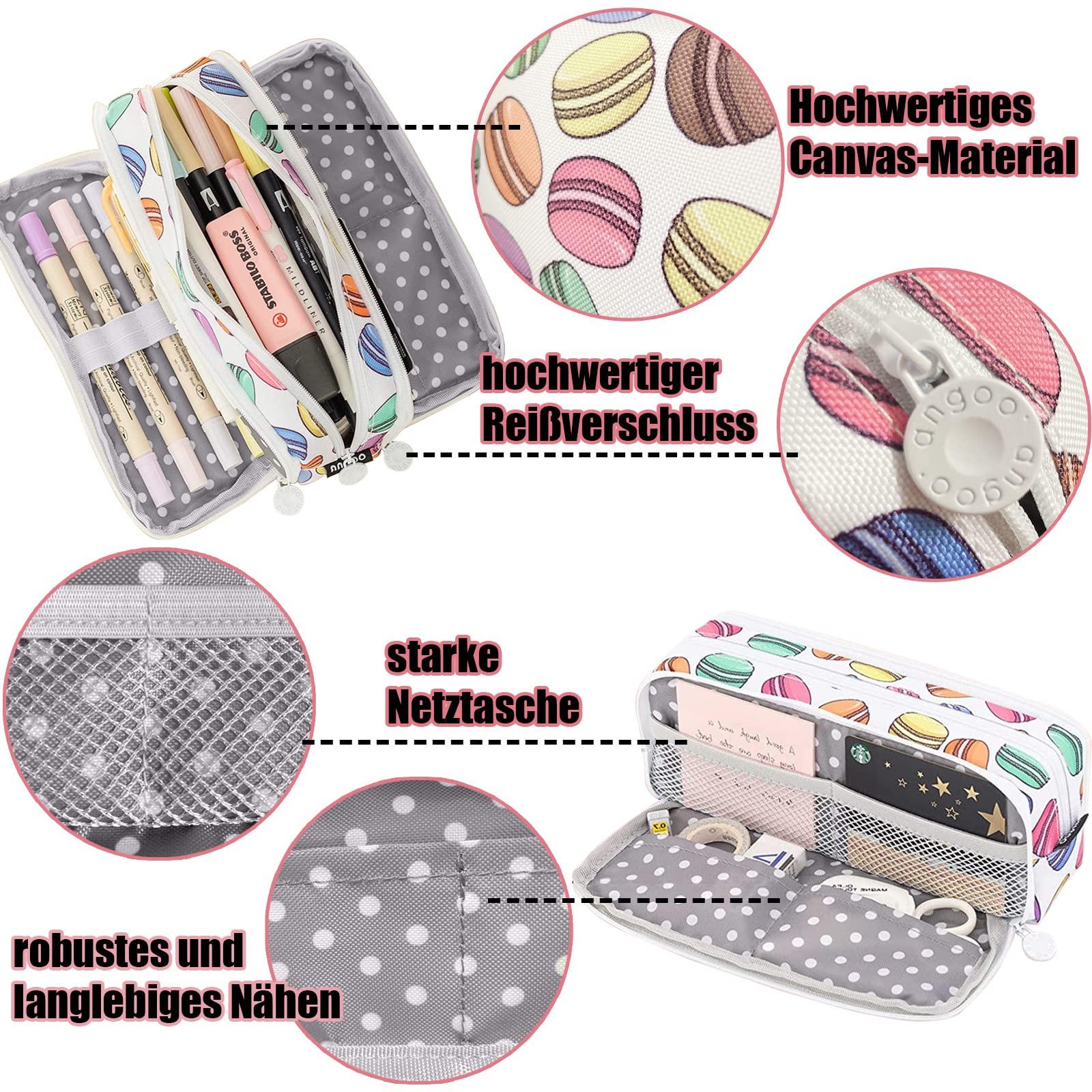 Only-bags.store Trousse à crayons Trousse à crayons pour adolescents 3 compartiments, Trousse à crayons de grande capacité pour l'école et le bureau  