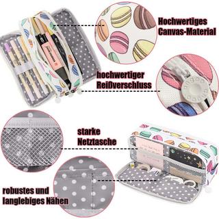 Only-bags.store Trousse à crayons Trousse à crayons pour adolescents 3 compartiments, Trousse à crayons de grande capacité pour l'école et le bureau  