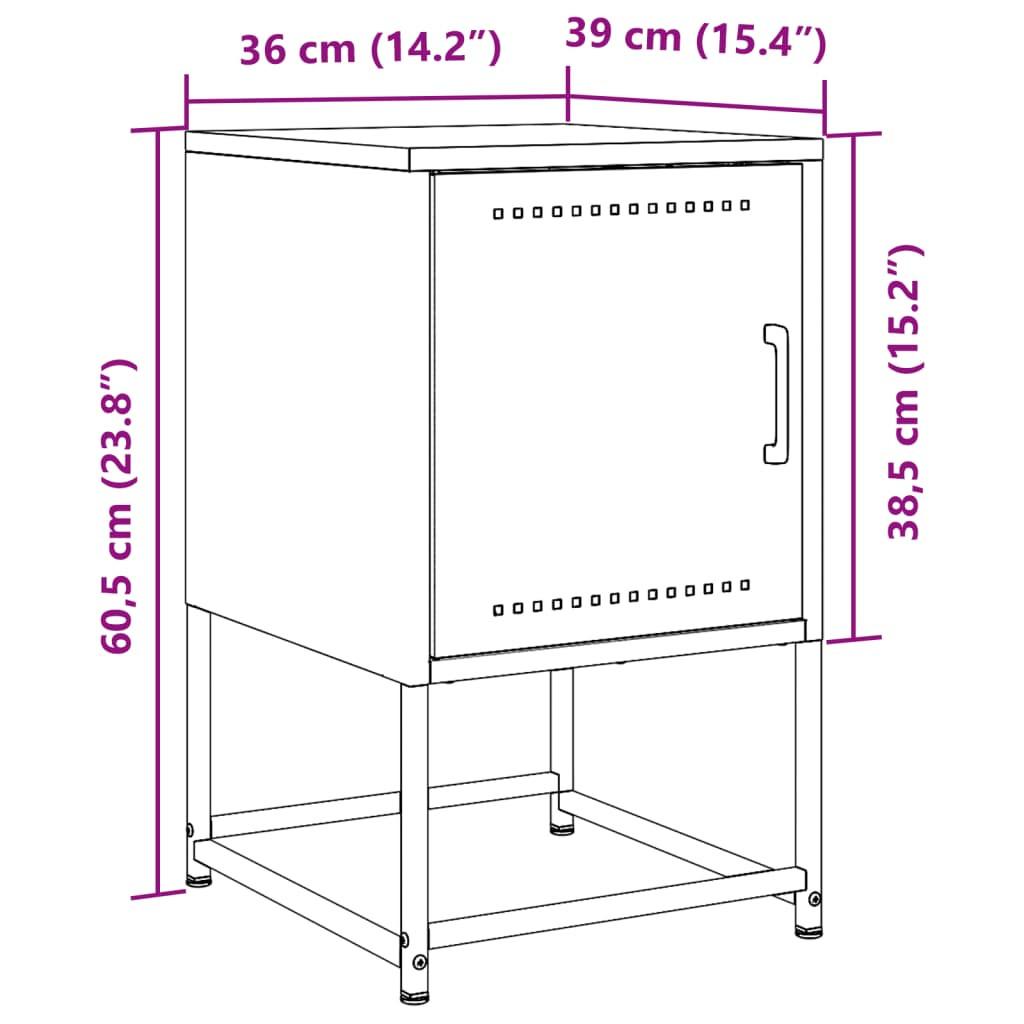 VidaXL Armoire de chevet acier  