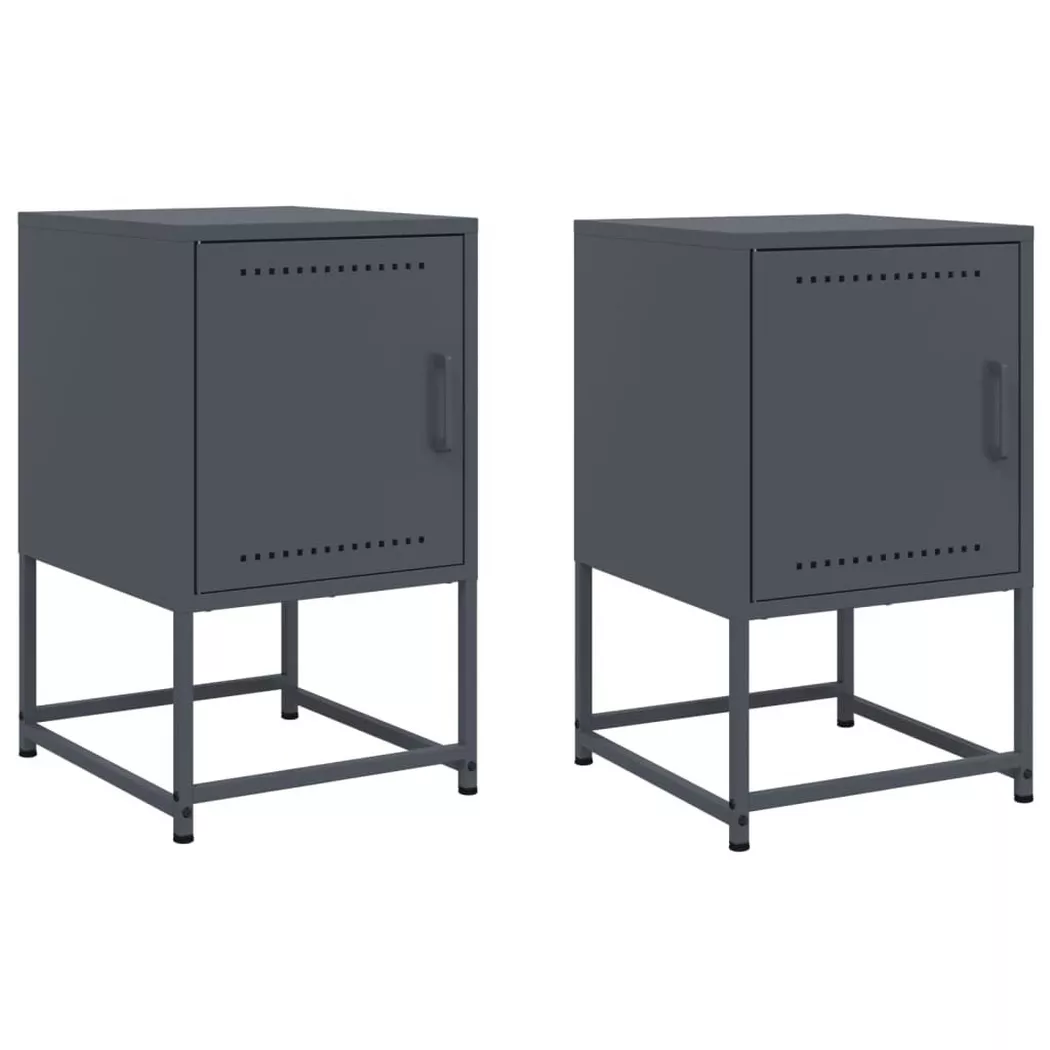 VidaXL - Armoire de chevet acier, One Size, Gris