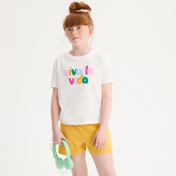 T-Shirt mit kurzen Ärmeln und Schriftzug