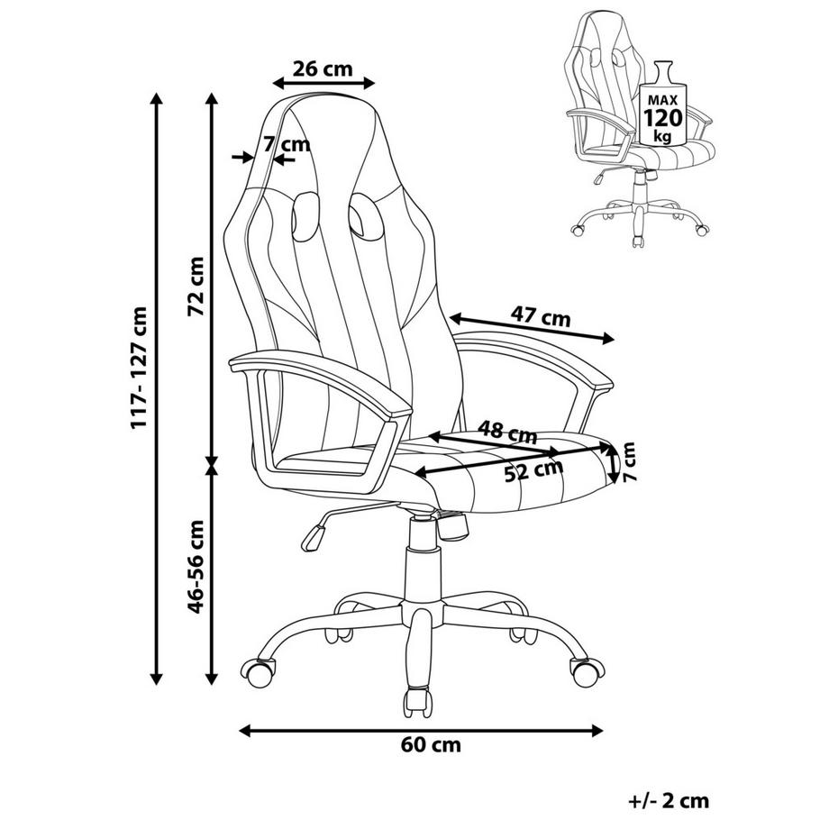 Beliani Sedia da ufficio en Pelle sintetica Retrò SUCCESS  