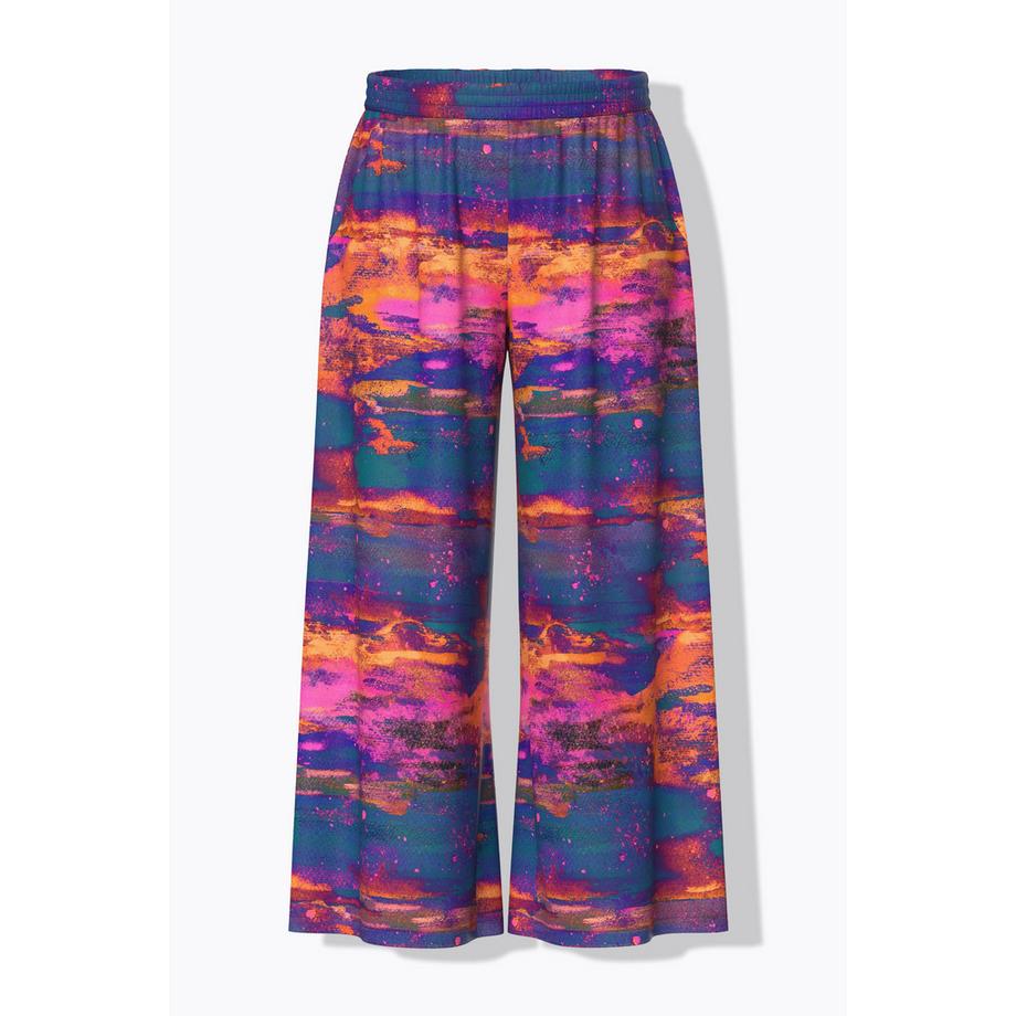 Ulla Popken Pantaloni Palazzo Gamba Larga Dritta Cintura Elastica  