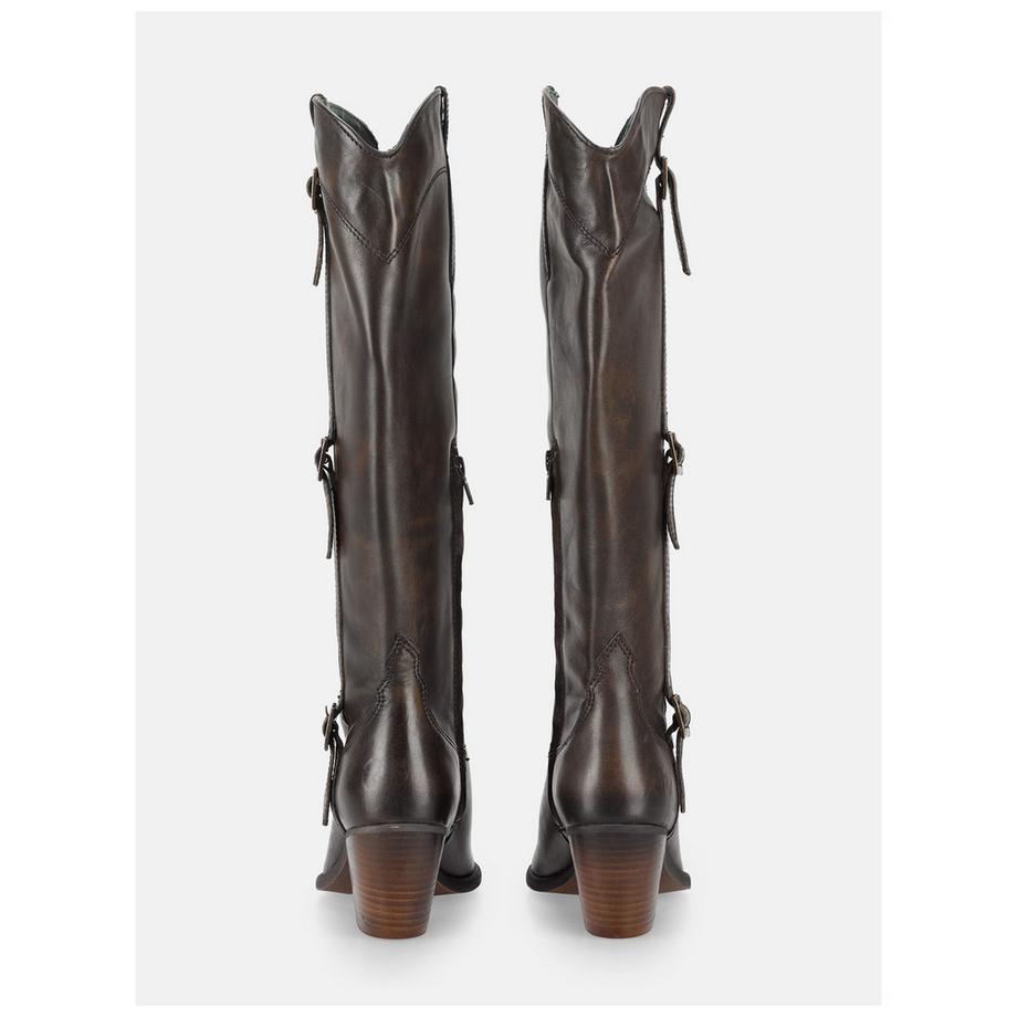 Felmini Bottes hautes western avec sangles à boucles  