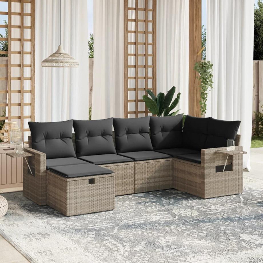VidaXL set divano da giardino Polirattan  