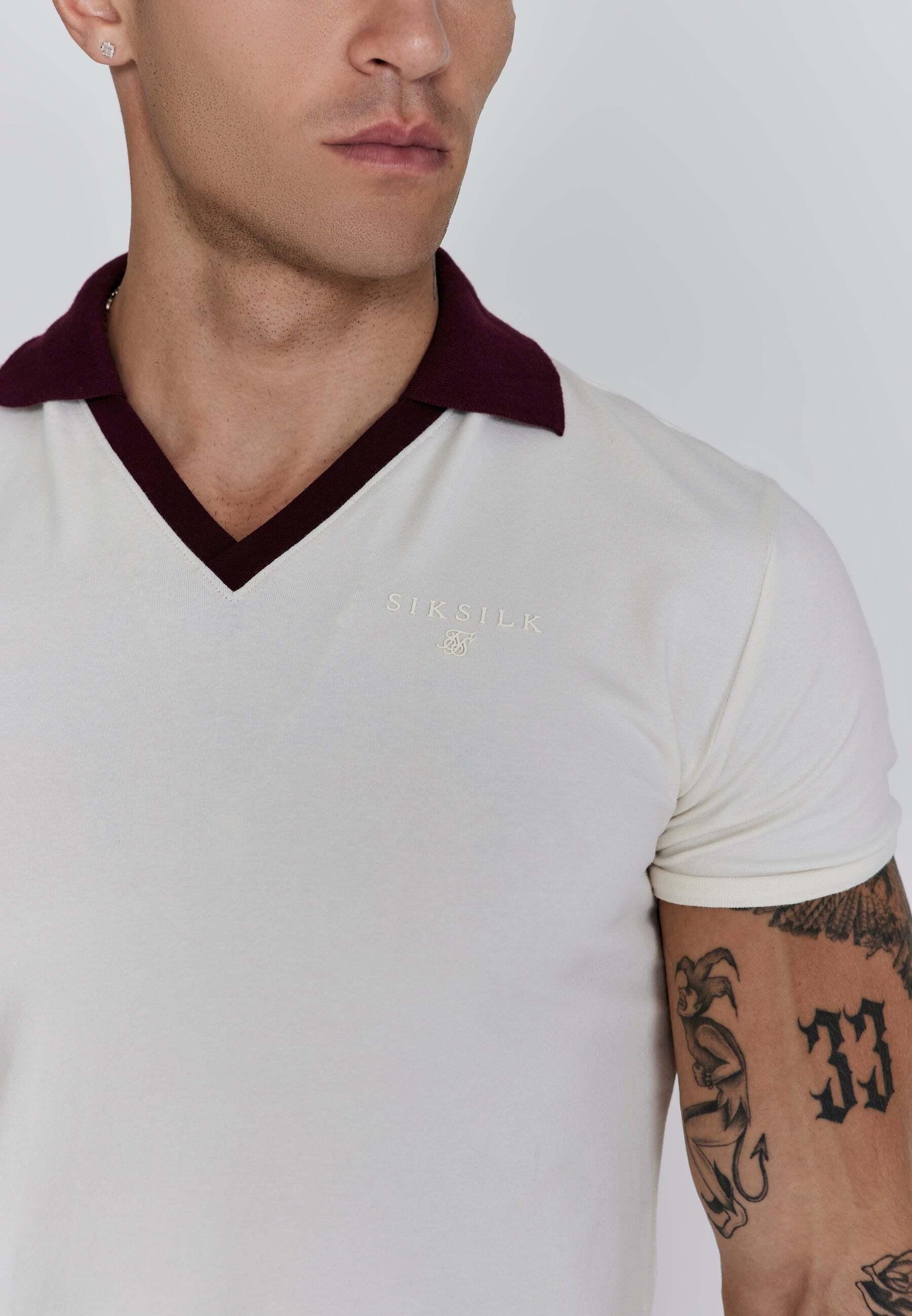 Sik Silk Polo T-Shirt V-Ausschnitt  
