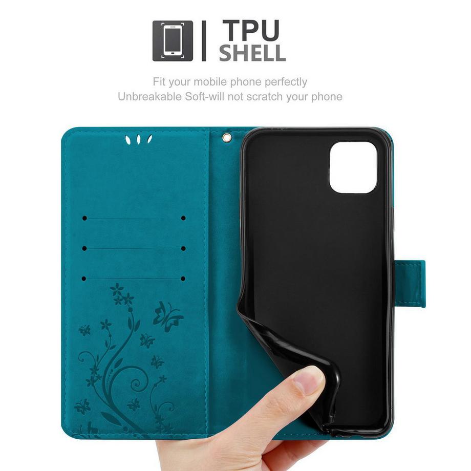 Cadorabo  Hülle für Apple iPhone 13 PRO MAX Blumen Design Magnetverschluss 