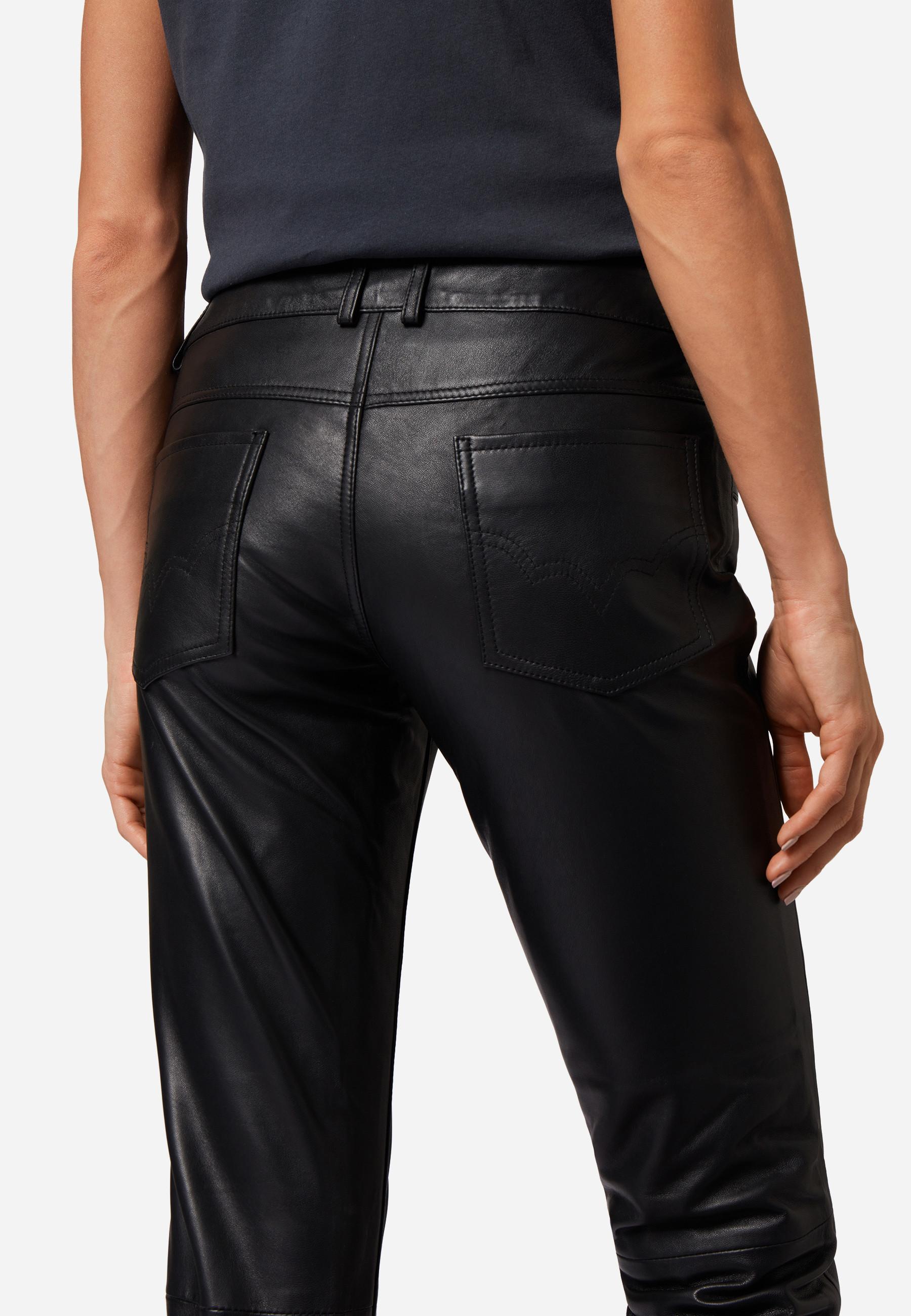 RICANO  Pantalon en cuir  Triston-B, style classique à 5 poches 