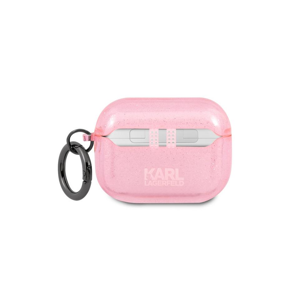 KARL LAGERFELD  Karl Lagerfeld AirPods Pro Cover Glitzer Karls Kopf – Pink 