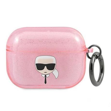 KARL LAGERFELD  Karl Lagerfeld AirPods Pro Cover Glitzer Karls Kopf – Pink 