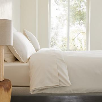 Housse de couette en satin de coton lavé