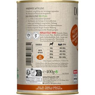 Dog's Love  Bio  Boeuf, riz, pomme & courgette, 400g 