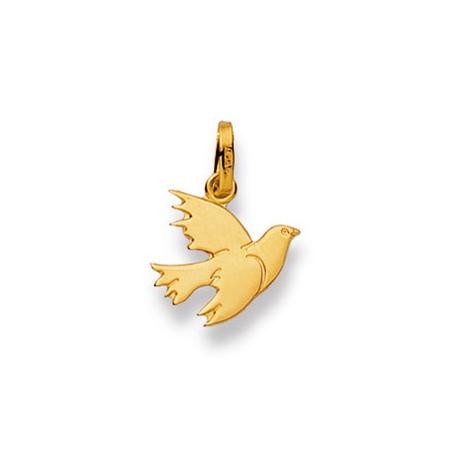 MUAU Schmuck  Pendentif colombe or jaune 750, 17x12mm 