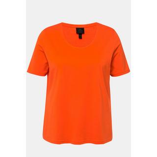 Ulla Popken  T-shirt col rond et manches courtes, modal mélangé - coupe Classic Fit 