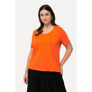 Ulla Popken  T-shirt col rond et manches courtes, modal mélangé - coupe Classic Fit 