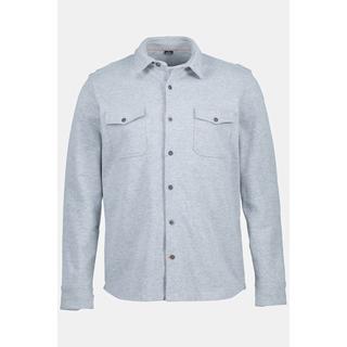 Sthuge  Camicia STHUGE in felpa da indossare sopra altri indumenti con maniche lunghe, colletto ad apertura inglese e taglio moderno grigio mélange 