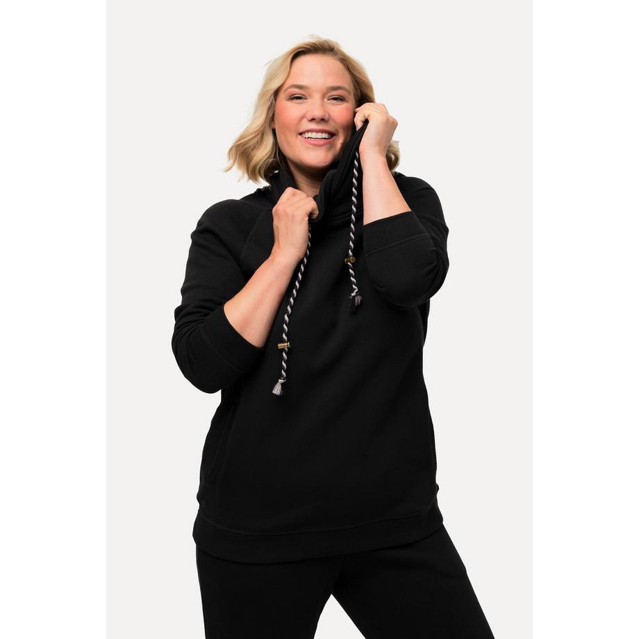 Ulla Popken Sweatshirt Weiter Stehkragen Taschen Raglan Langarm  