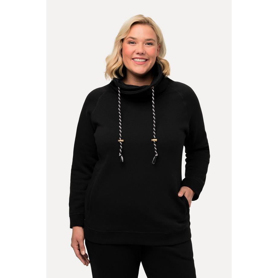 Ulla Popken Sweatshirt Weiter Stehkragen Taschen Raglan Langarm  