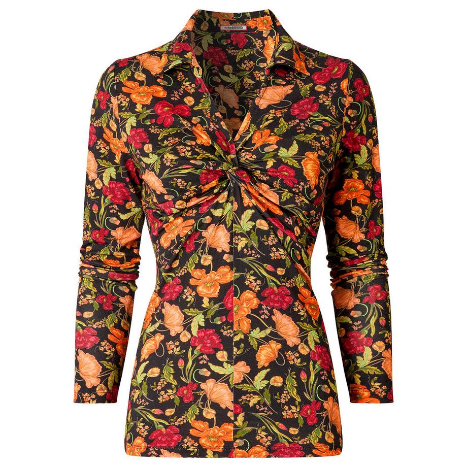 Joe Browns Jersey Top Blumenprint Kragen Twistfront  