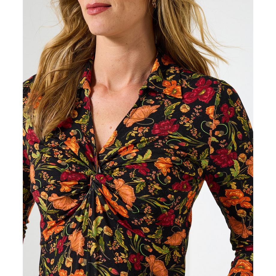 Joe Browns Jersey Top Blumenprint Kragen Twistfront  