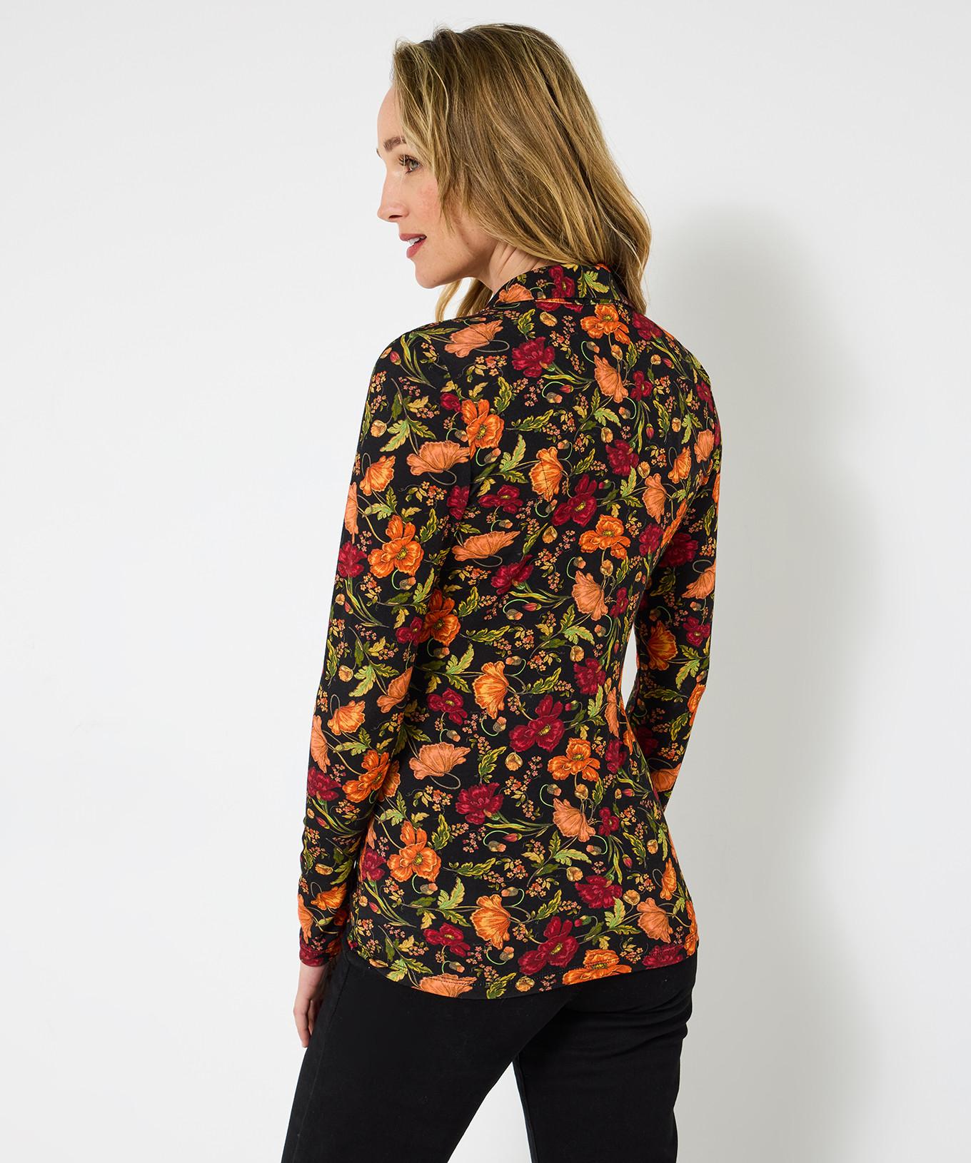 Joe Browns Top in Jersey Stampa Floreale Colletto Twist Frontale  