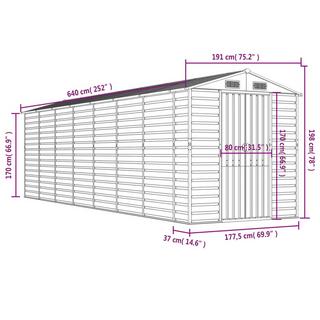 VidaXL Abri de jardin acier  